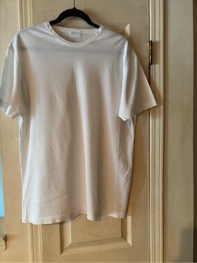 Hanro White Ribbed Short Sleeve Crewneck Tee